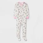 Baby Girls' Minnie Mouse Hacci Snug Fit Footed Pajama - White