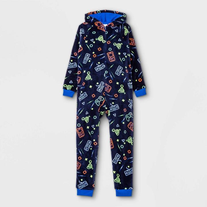 Boys' Gamer Pajama Jumpsuit - Cat & Jack Dark Blue