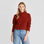 Women's Mock Turtleneck Pullover Sweater - Universal Thread Burgundy