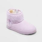 Toddler Girls' Keely Animal Print Zipper Winter Shearling Style Boots - Cat & Jack Purple