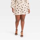 Women's Plus Size High-rise Paperbag Shorts - Who What Wear Cream