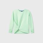 Girls' Fleece Twist-front Crewneck Sweatshirt - All In Motion Mint Green Xs, Green Green