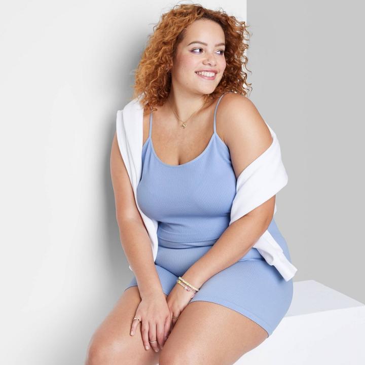 Women's Seamless Tiny Tank Top - Wild Fable Periwinkle Blue