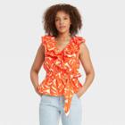 Women's Tank Top - Who What Wear Orange Printed