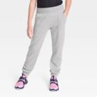 Girls' Shine Striped Joggers - All In Motion Heathered Gray