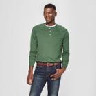 Men's Standard Fit Long Sleeve Jersey Henley Shirt - Goodfellow & Co Banyan Tree Green