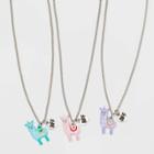 Girls' 3pk Llama Bff Necklace Set - Cat & Jack , Pink/purple/blue