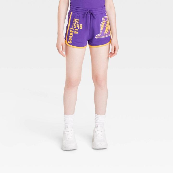 Women's La Lakers Nba Graphic Shorts - Purple