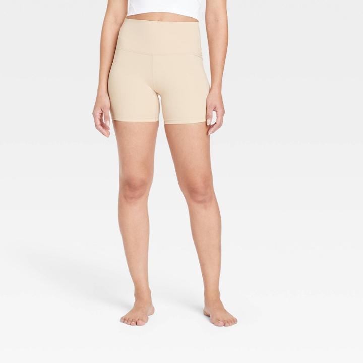 Women's Brushed Sculpt Bike Shorts 5 - All In Motion Beige