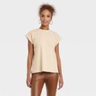 Women's Short Sleeve T-shirt - A New Day Tan