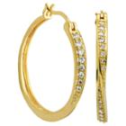 Prime Art & Jewel 18k Yellow Gold Plated Sterling Silver Cz Hoop Earrings, Girl's