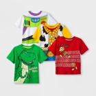 Toddler Boys' Disney Toy Story 4pk Short Sleeve T-shirts - Red/green 12m,