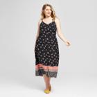 Women's Plus Size Floral Print Sleeveless Maxi Dress - Xhilaration Black X