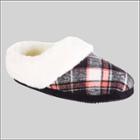 Isotoner Women's Plaid Page Hoodback Slippers - Black