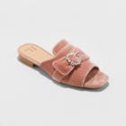 Women's Dina Velvet Embellished Slide Sandals - A New Day Blush