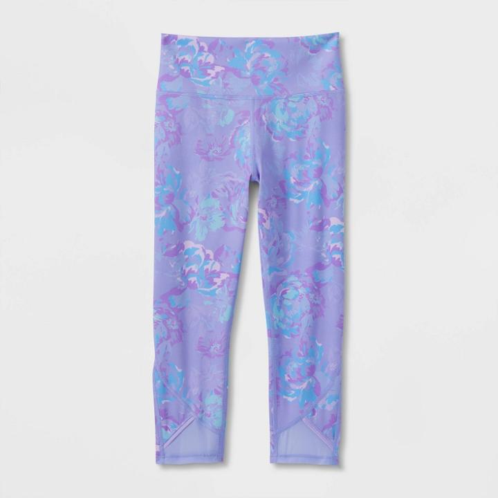 Girls' Performance Cropped Leggings - All In Motion Vibrant Purple