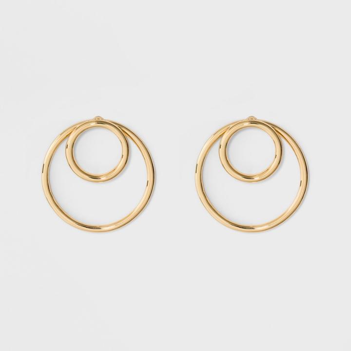 Sugarfix By Baublebar Modern Hoop Earrings - Gold, Girl's