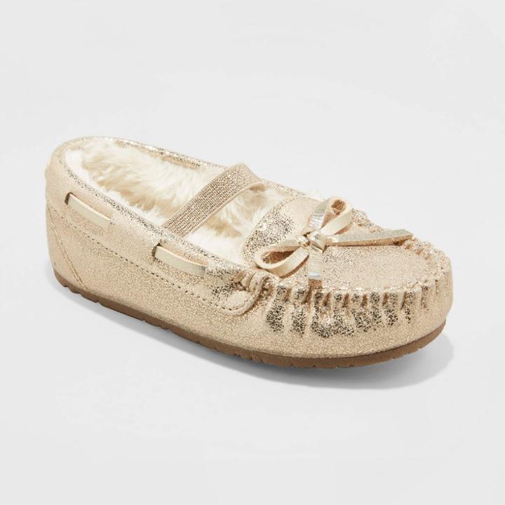 Toddler Girls' Celina Moccasin Slippers - Cat & Jack Gold