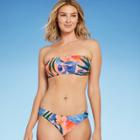 Women's Strapless Bandeau Bikini Top - Kona Sol Multi Xs, Blue/pink/green