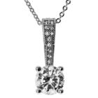 Journee Collection 1 1/3 Ct. T.w. Round-cut Cz Pave Set Pendant Necklace In Sterling Silver - Silver