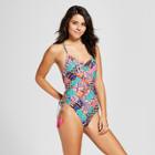 Women's Lace-up One Piece - Xhilaration Multi Print L,
