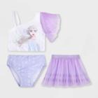 Girls' Disney Frozen 2 3pc Midkini Set - White/purple 3 - Disney