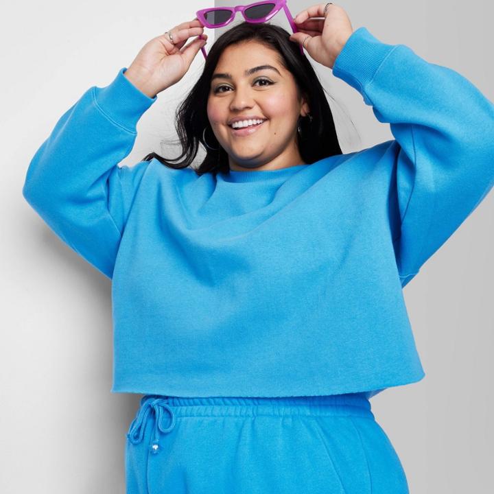 Women's Crew Neck Sweatshirt - Wild Fable Blue
