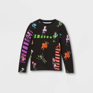 Boys' Roblox Long Sleeve Graphic T-shirt - Black