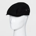 Men's Black Ripstop Falt Cap With Metal Eyelets Fitted Driving Cap - Goodfellow & Co Black