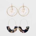 Sugarfix By Baublebar Modern Hoop Earring Gift Set - Blush/navy, Women's, Blue Pink