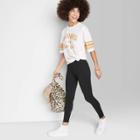 Women's Ascot + Hart Graphic High-waisted Wide Leggings - Black