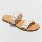 Women's Lucy Braided Slide Sandals - A New Day Off-white