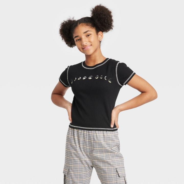 Girls' Shrunken Graphic T-shirt - Art Class Black