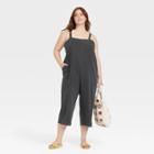 Women's Plus Size Utility Cropped Jumpsuit - Universal Thread Gray