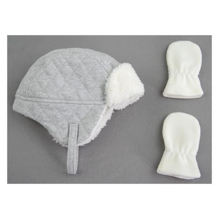 Baby Girls' Trapper Hat And Mitten Set - Cat & Jack Gray Newborn