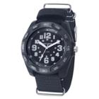 Men's Wrist Armor C42 Backlight Watch, Black And White Dial, Black Nylon