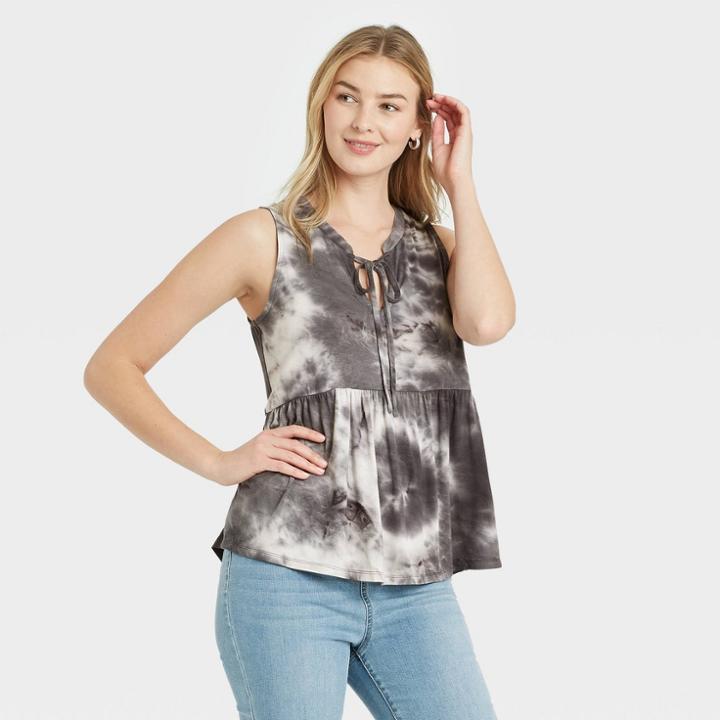 Women's Tie-dye Tank Top - Knox Rose Black