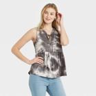 Women's Tie-dye Tank Top - Knox Rose Black