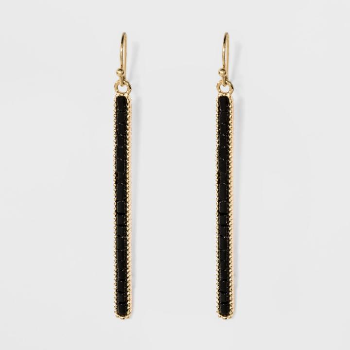 Linear Post With Inlay Beads Earrings - A New Day Black