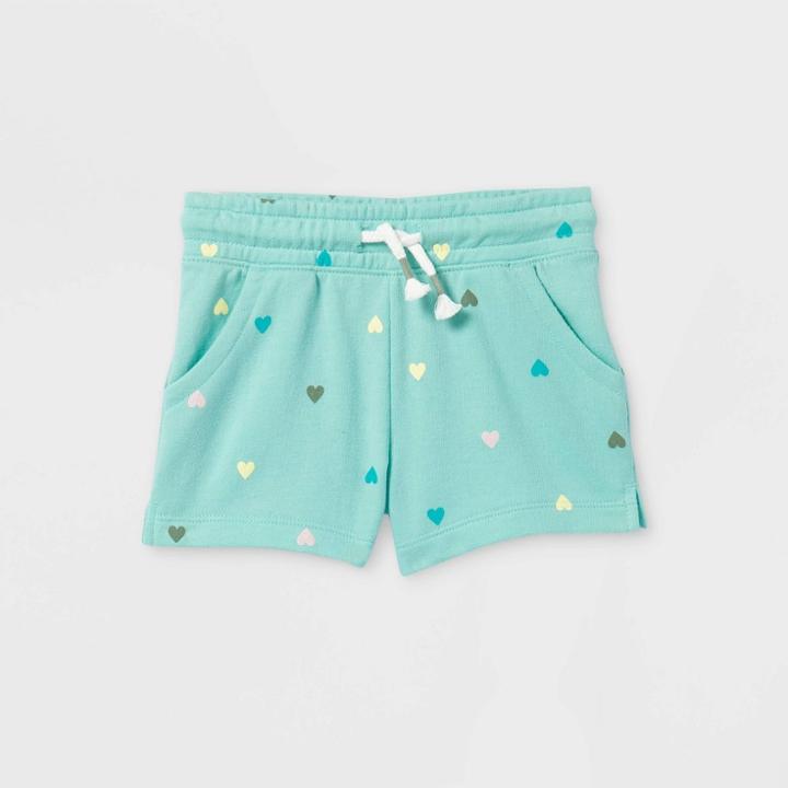 Toddler Girls' Knit Pull-on Shorts - Cat & Jack Teal