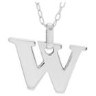 Women's Journee Collection Initial Charm Pendant Necklace In Sterling Silver - Silver, W (18), Silver
