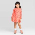 Toddler Girls' Heart Dress - Cat & Jack Coral 12m, Toddler Girl's, Orange
