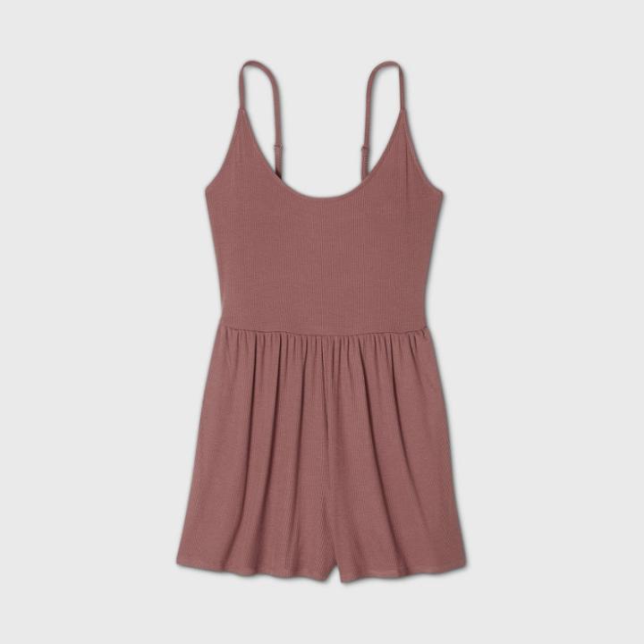 Women's Sleeveless Knit Romper - Wild Fable Cinnamon