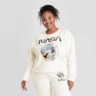 Zoe+liv Women's Plus Size Nasa Cropped Graphic Sweatshirt - Cream
