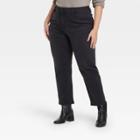 Women's Plus Size High-rise Ankle Straight Jeans - Ava & Viv Black