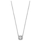 Distributed By Target Women's Round Cubic Zirconia In Square Pave Setting Pendant In Sterling Silver - Gray