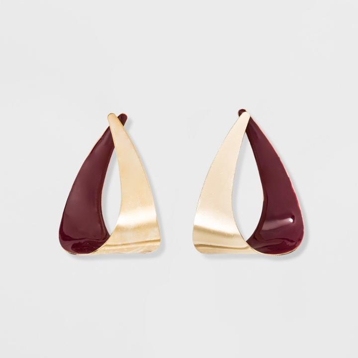 Open Work Teardrop Shape Metal Drop Earrings - A New Day Gold