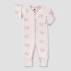 Layette By Monica + Andy Baby Girls' Unicorn Dreams Pajama Romper - Pink Newborn