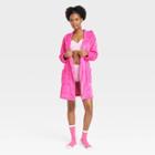 Women's Embossed Hearts Cozy Robe + Socks - Colsie Pink