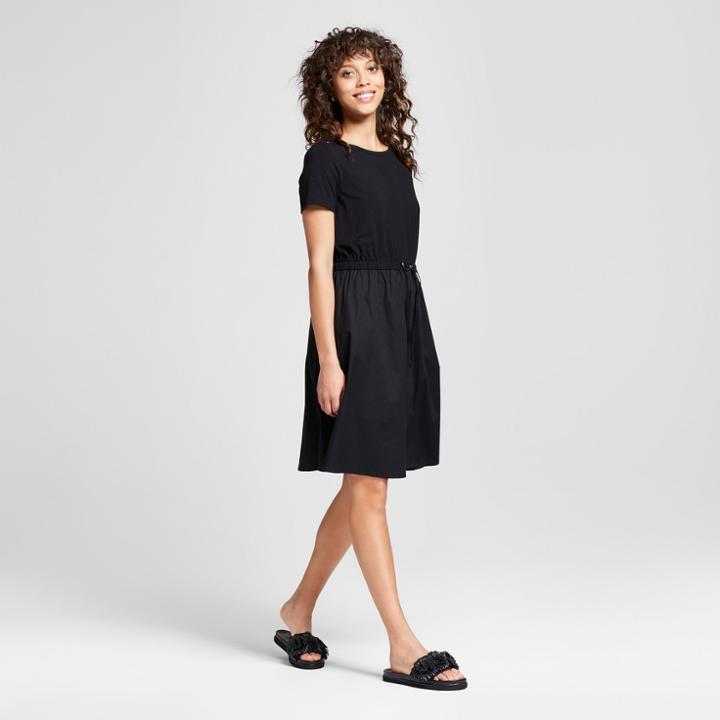 Women's Knit To Woven Dress - Mossimo Black